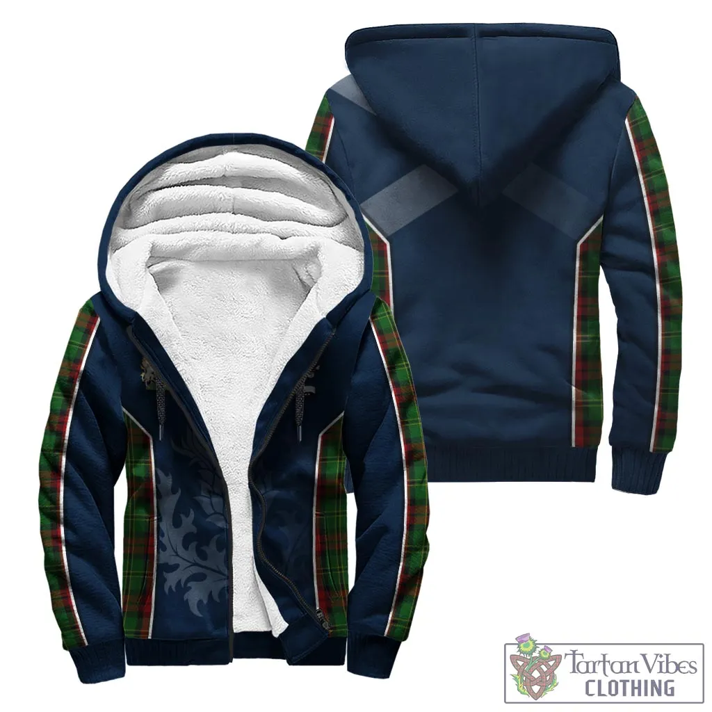 Blackstock Hunting Tartan Sherpa Hoodie with Family Crest and Scottish Thistle Vibes Sport Style