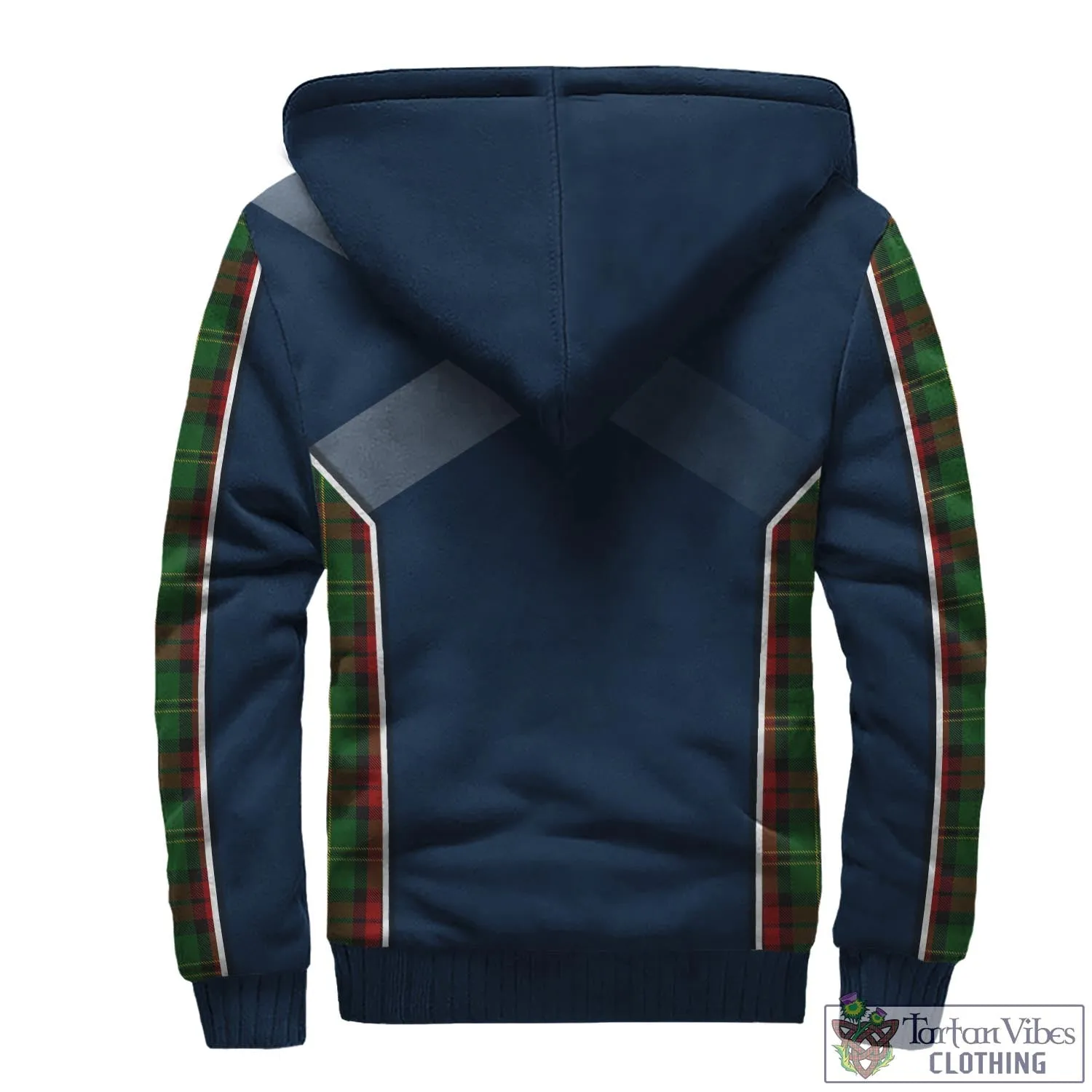 Blackstock Hunting Tartan Sherpa Hoodie with Family Crest and Scottish Thistle Vibes Sport Style