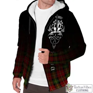 Blackstock Red Dress Tartan Sherpa Hoodie Featuring Alba Gu Brath Family Crest Celtic Inspired