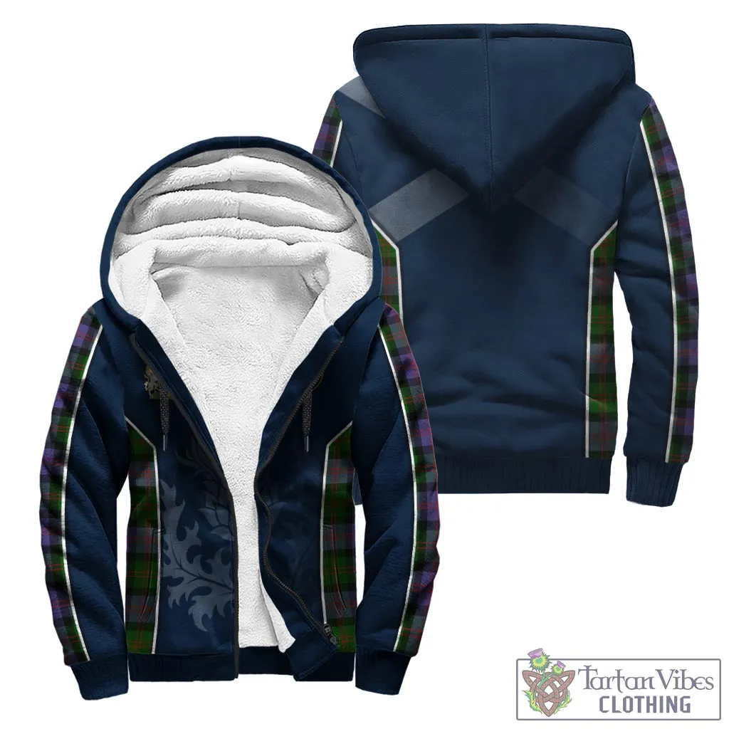 Blair Modern Tartan Sherpa Hoodie with Family Crest and Scottish Thistle Vibes Sport Style