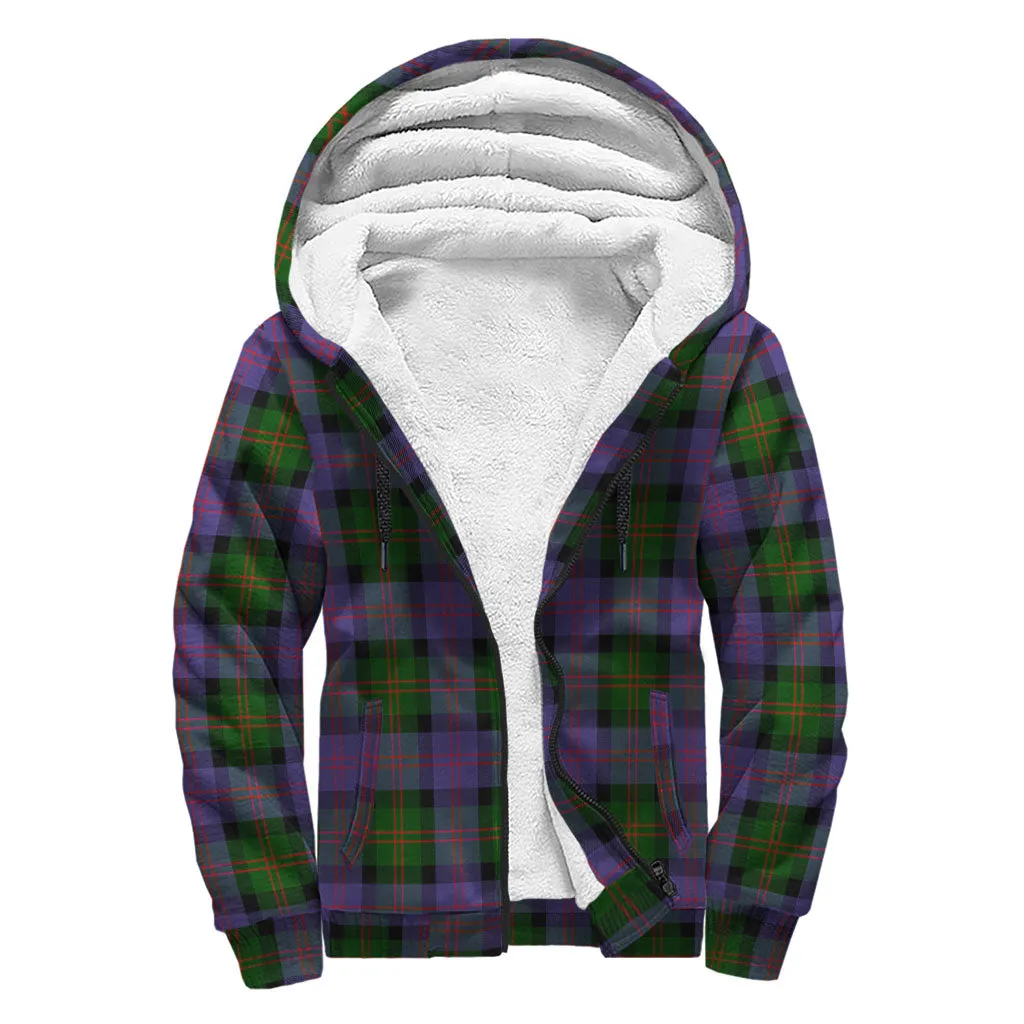 Blair Modern Tartan Sherpa Hoodie with Family Crest