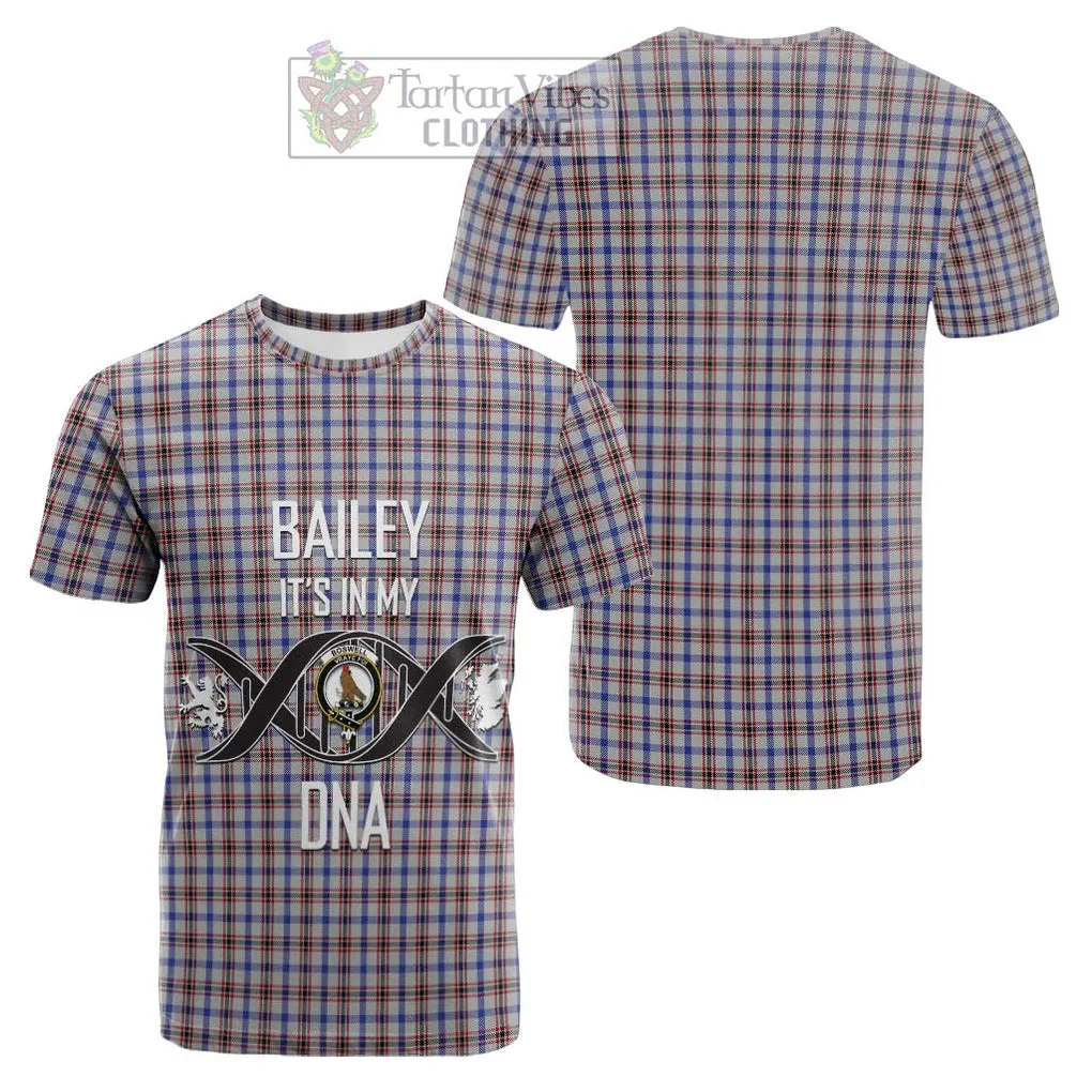 Boswell Tartan Cotton T-shirt with Family Crest DNA In Me Style