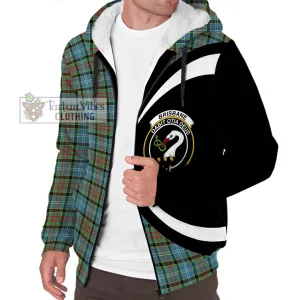 Brisbane Tartan Sherpa Hoodie with Family Crest Circle Style