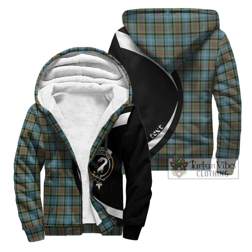 Brisbane Tartan Sherpa Hoodie with Family Crest Circle Style