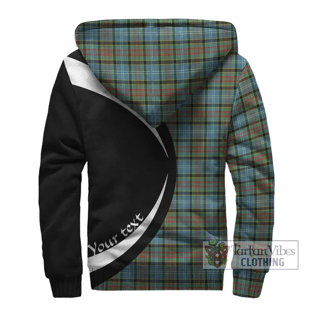 Brisbane Tartan Sherpa Hoodie with Family Crest Circle Style