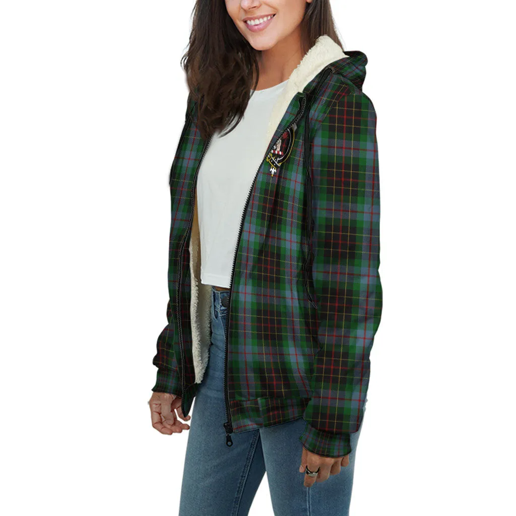 Brodie Hunting Tartan Sherpa Hoodie with Family Crest