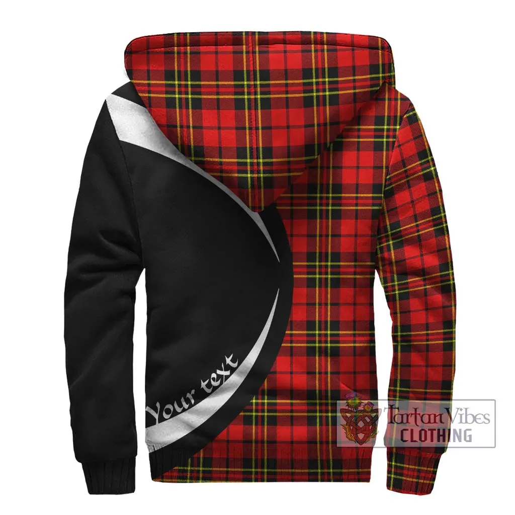 Brodie Modern Tartan Sherpa Hoodie with Family Crest Circle Style