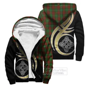 Bruce Hunting Tartan Sherpa Hoodie with Family Crest and Celtic Symbol Style