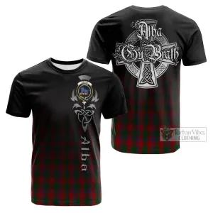 Bruce Old Tartan Cotton T-shirt Featuring Alba Gu Brath Family Crest Celtic Inspired