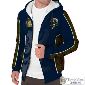 Buchan Tartan Sherpa Hoodie with Family Crest and Lion Rampant Vibes Sport Style