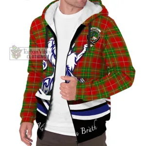 Burnett Tartan Sherpa Hoodie with Alba Gu Brath Regal Lion Emblem