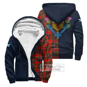 Butter Tartan Sherpa Hoodie Alba with Scottish Lion Royal Arm Half Style