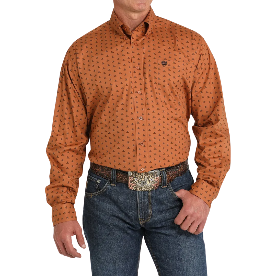 Cinch Men's Gadsden Print Gold Shirt