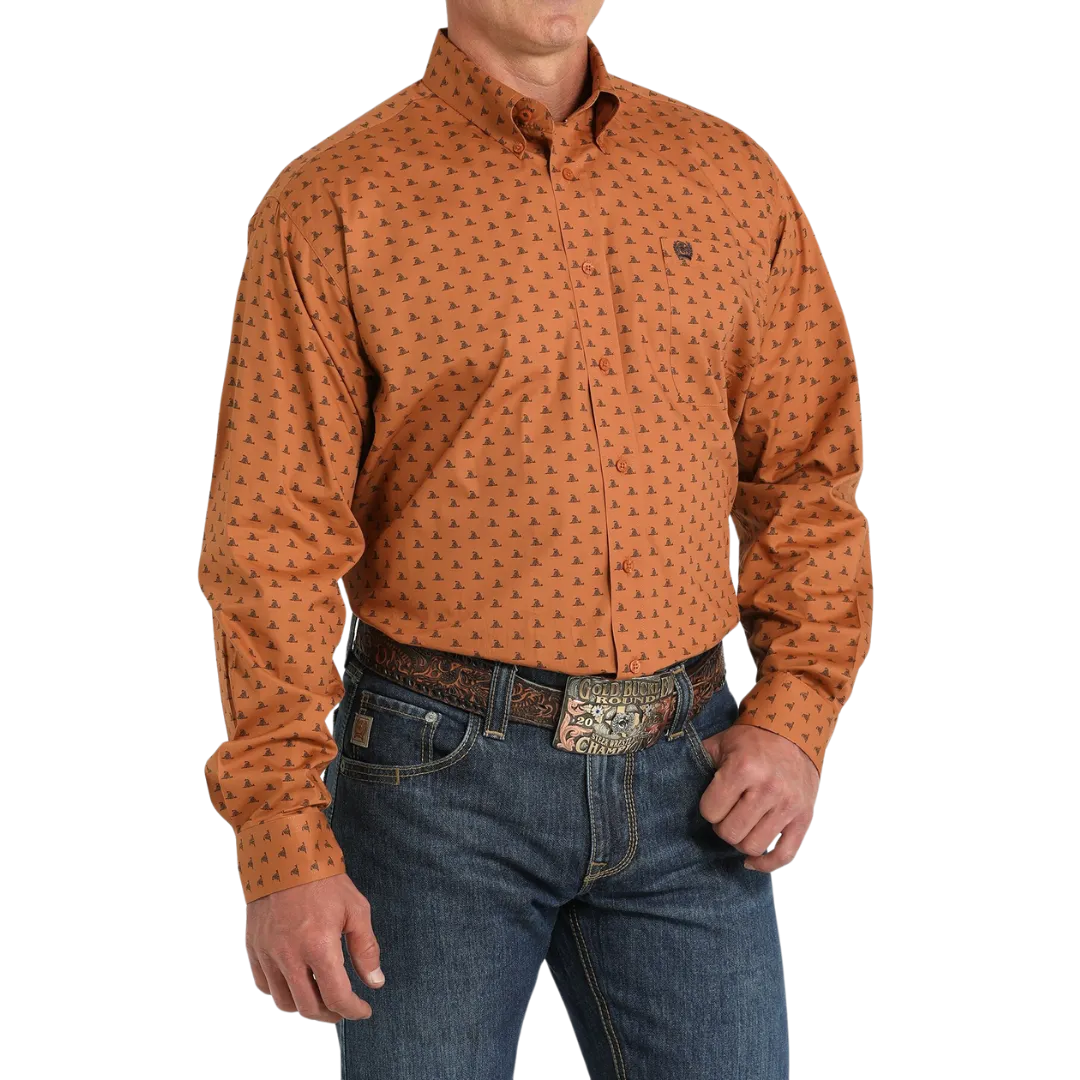 Cinch Men's Gadsden Print Gold Shirt