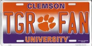 Clemson Tiger Fan License Plate