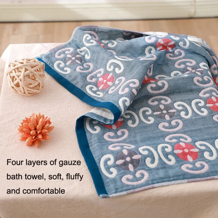 Cotton Bath Towel Soft Comfortable Beach Towel(Little Flower Gray)