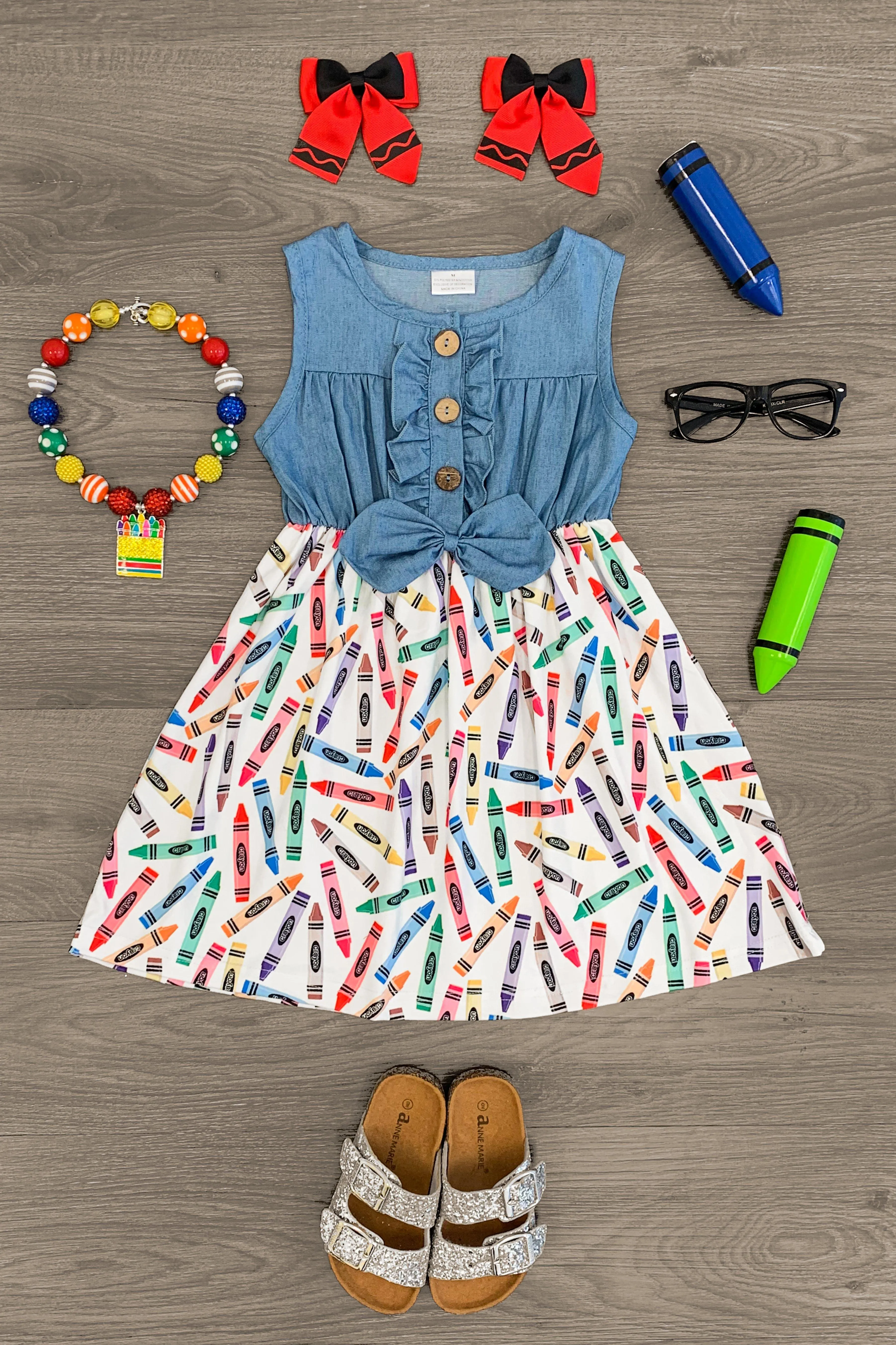 Crayon Sleeveless Denim Dress