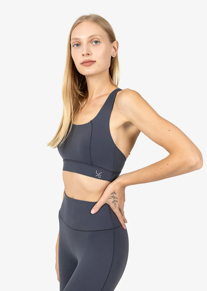 Elevate Life Crossback Bra Graphite