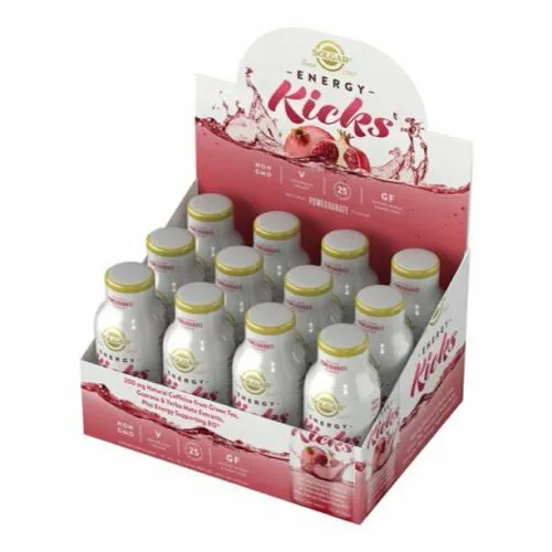 Energy Kicks Natural Pomegranate Flavor 12 Bottles By Solgar