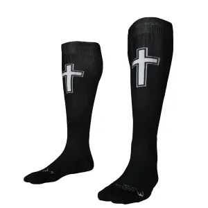 Faith Cross Black Compression Socks (20-30mmHg)