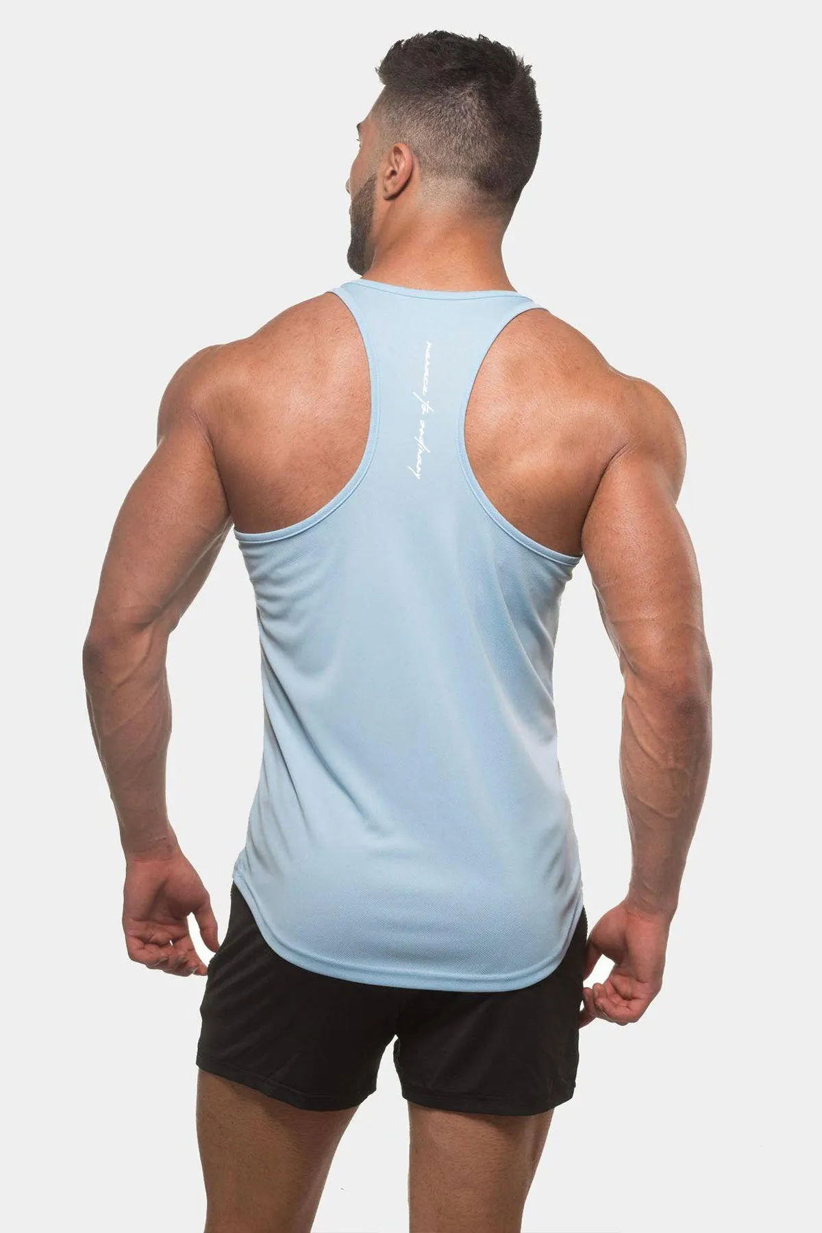 Fast-Dry Bodybuilding Workout Stringer - Light Blue