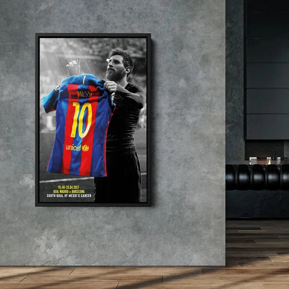 Football Legend Messi Canvas Artwork Prints Soccer Star Wall Art