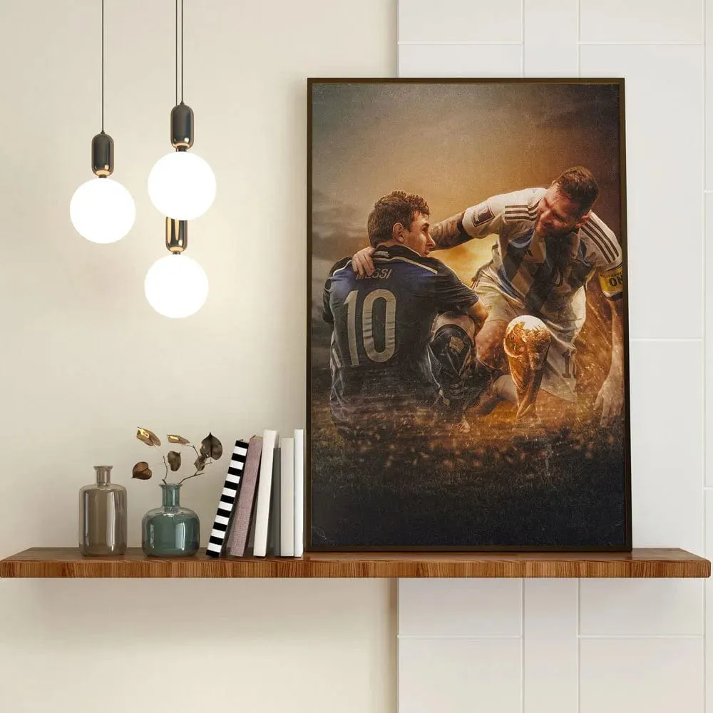 Football Legend Messi Canvas Artwork Prints Soccer Star Wall Art