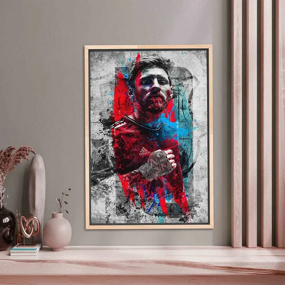 Football Legend Messi Canvas Artwork Prints Soccer Star Wall Art