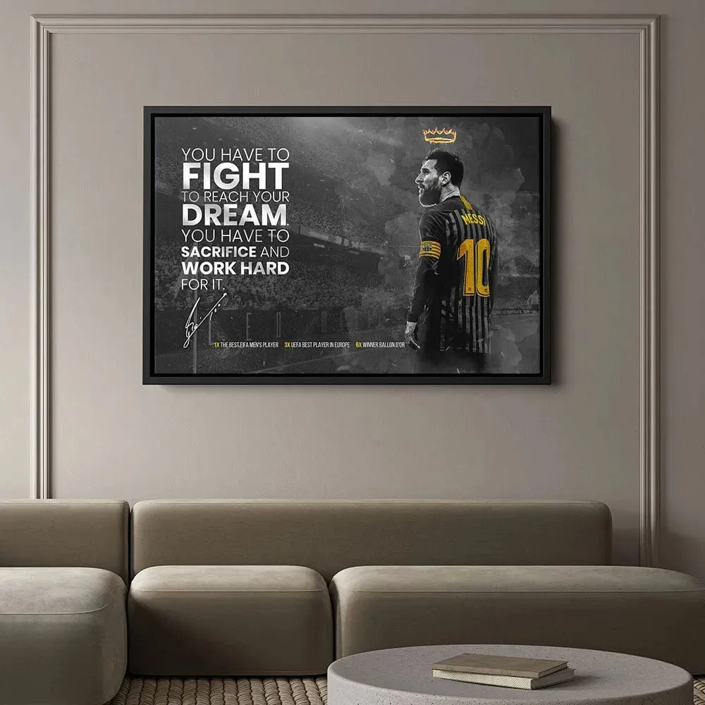 Football Legend Messi Canvas Artwork Prints Soccer Star Wall Art