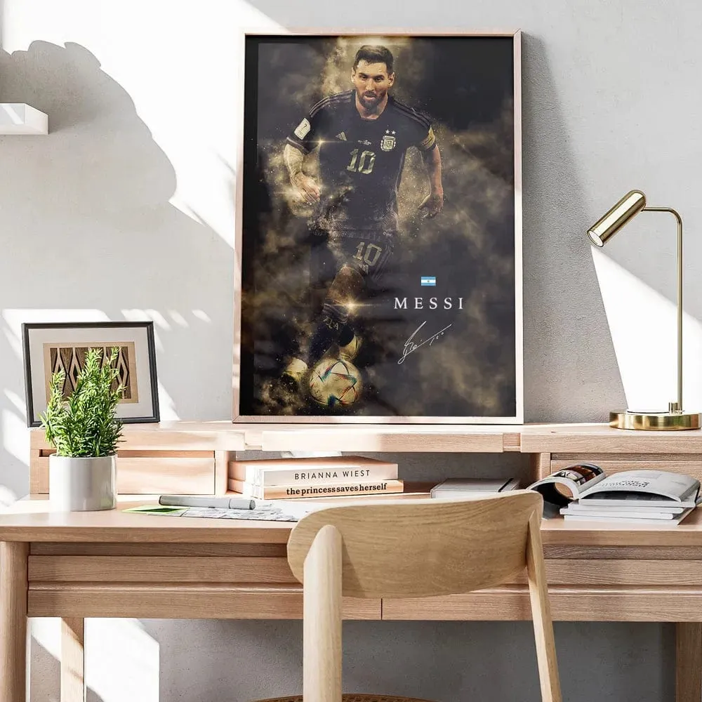 Football Legend Messi Canvas Artwork Prints Soccer Star Wall Art