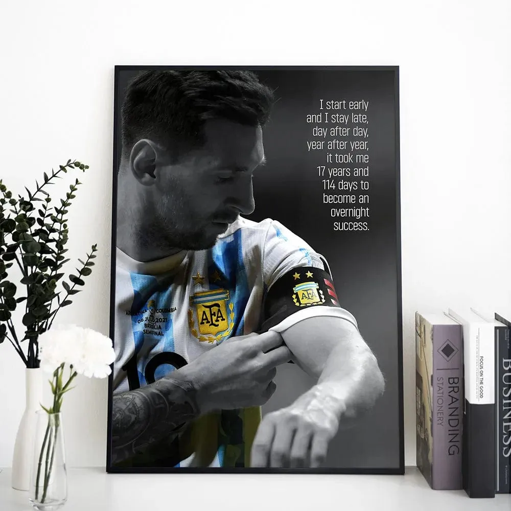 Football Legend Messi Canvas Artwork Prints Soccer Star Wall Art