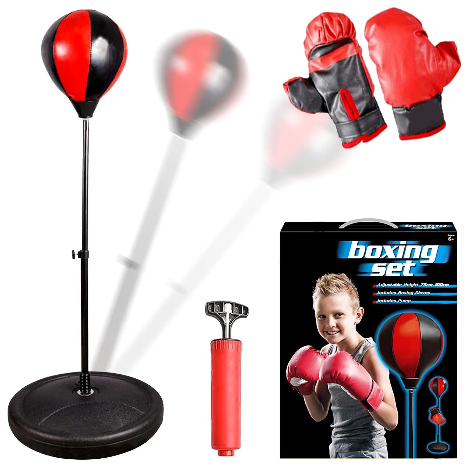 Freestanding Boxing Set Punch Ball Bag with Gloves