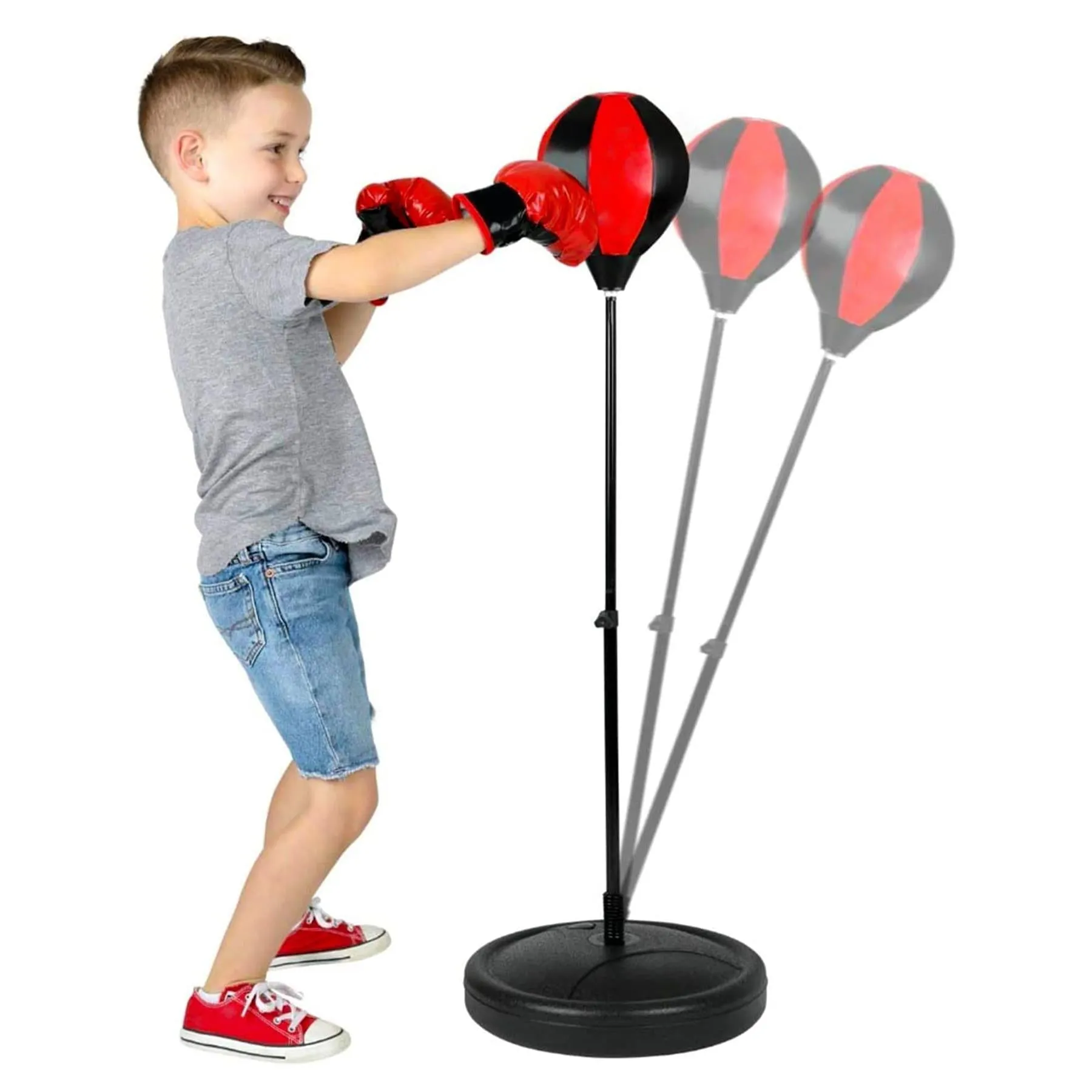 Freestanding Boxing Set Punch Ball Bag with Gloves