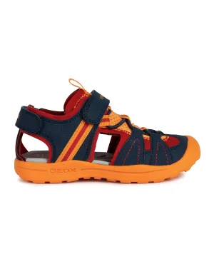 Geox Vaniett Closed Toe Sandal Blue Orange