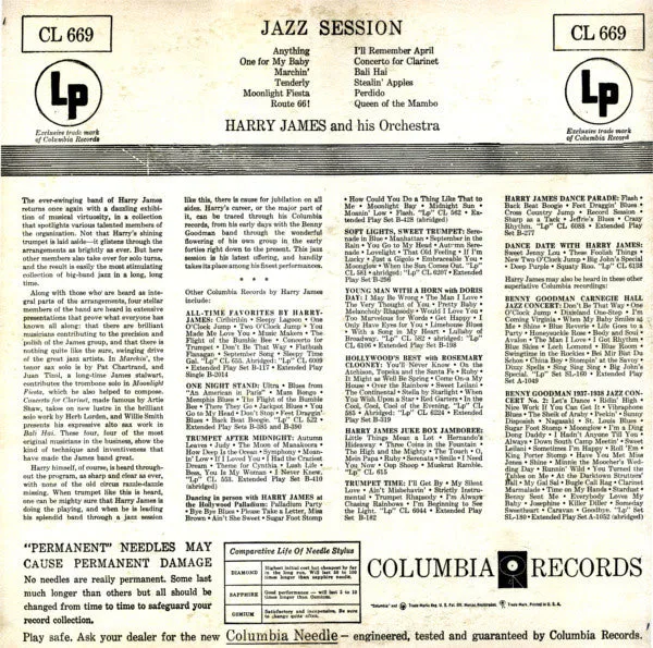 Harry James And His Orchestra - Jazz Session (LP, Album) (VG)