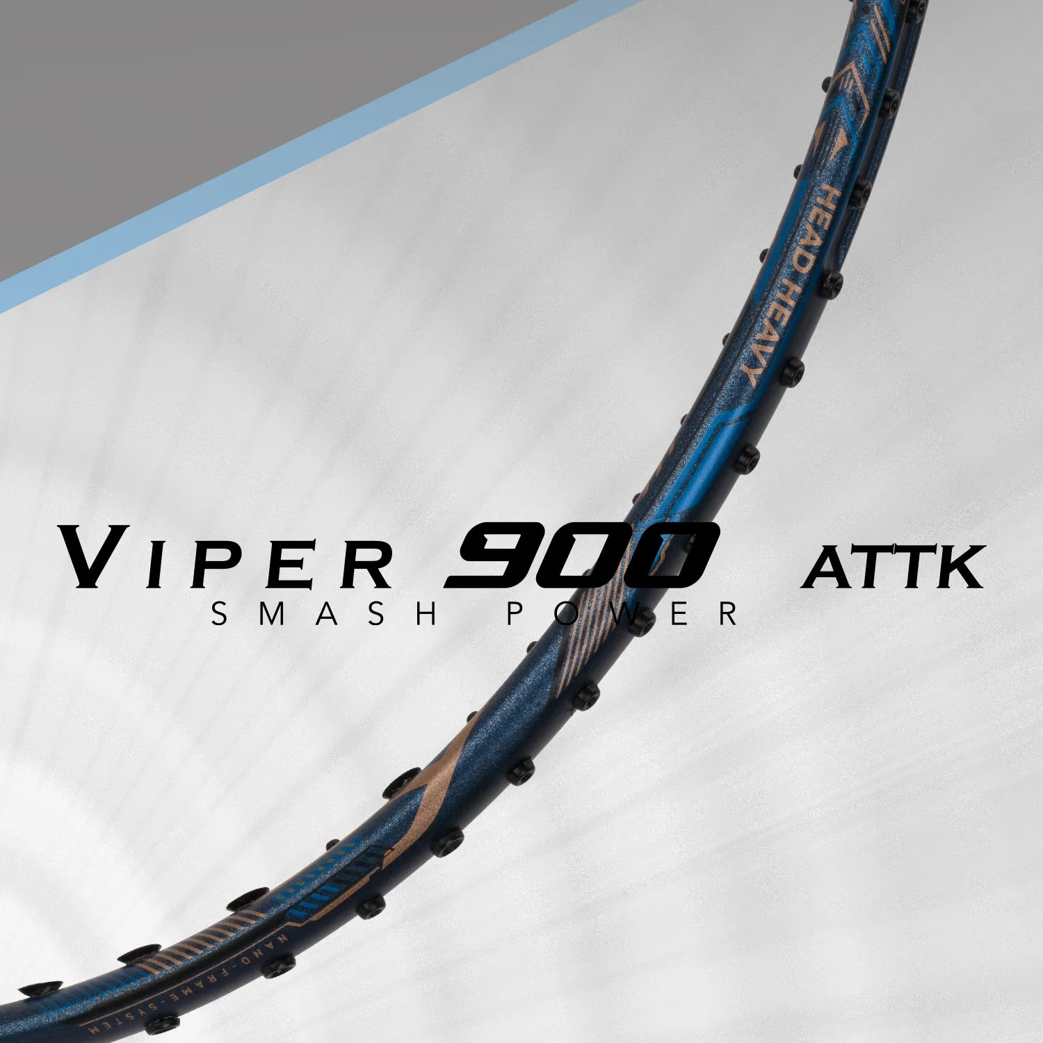 Hundred VIPER 900 Shot Power Amplifier Strung Badminton Racquet (Blue)