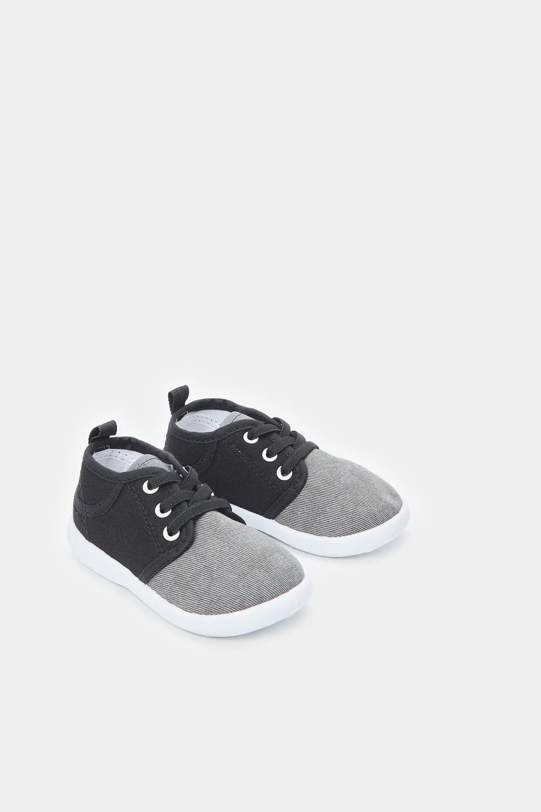 Infant Boys Grey Lace-Up Pump