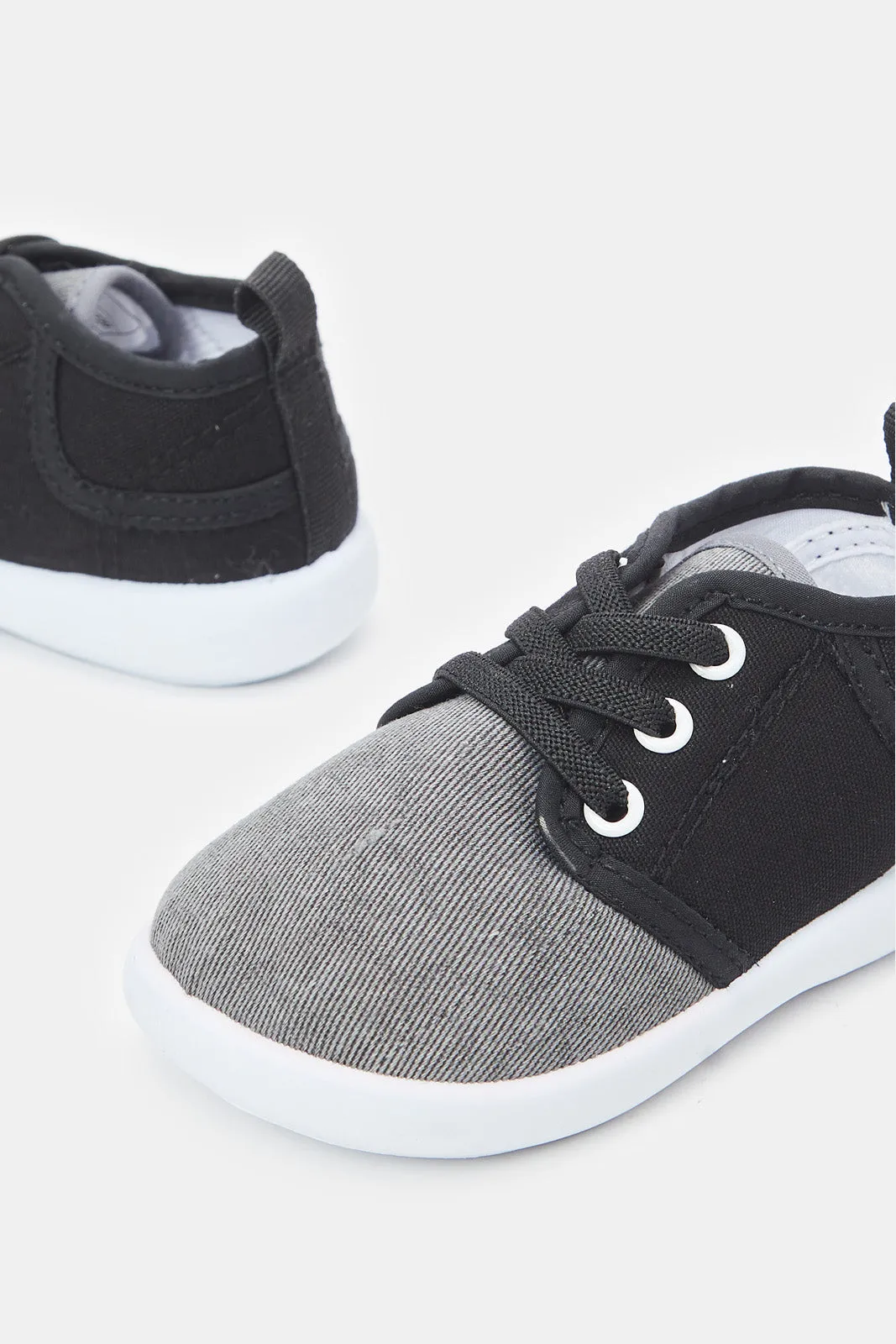 Infant Boys Grey Lace-Up Pump