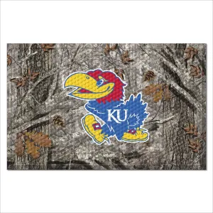 Kansas Jayhawks Rubber Scraper Door Mat Camo