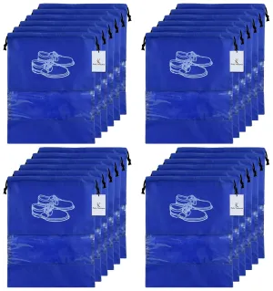 Kuber Industries 24 Piece Non Woven Travel Shoe Cover, String Bag Organizer, Royal Blue -CTMTC39493