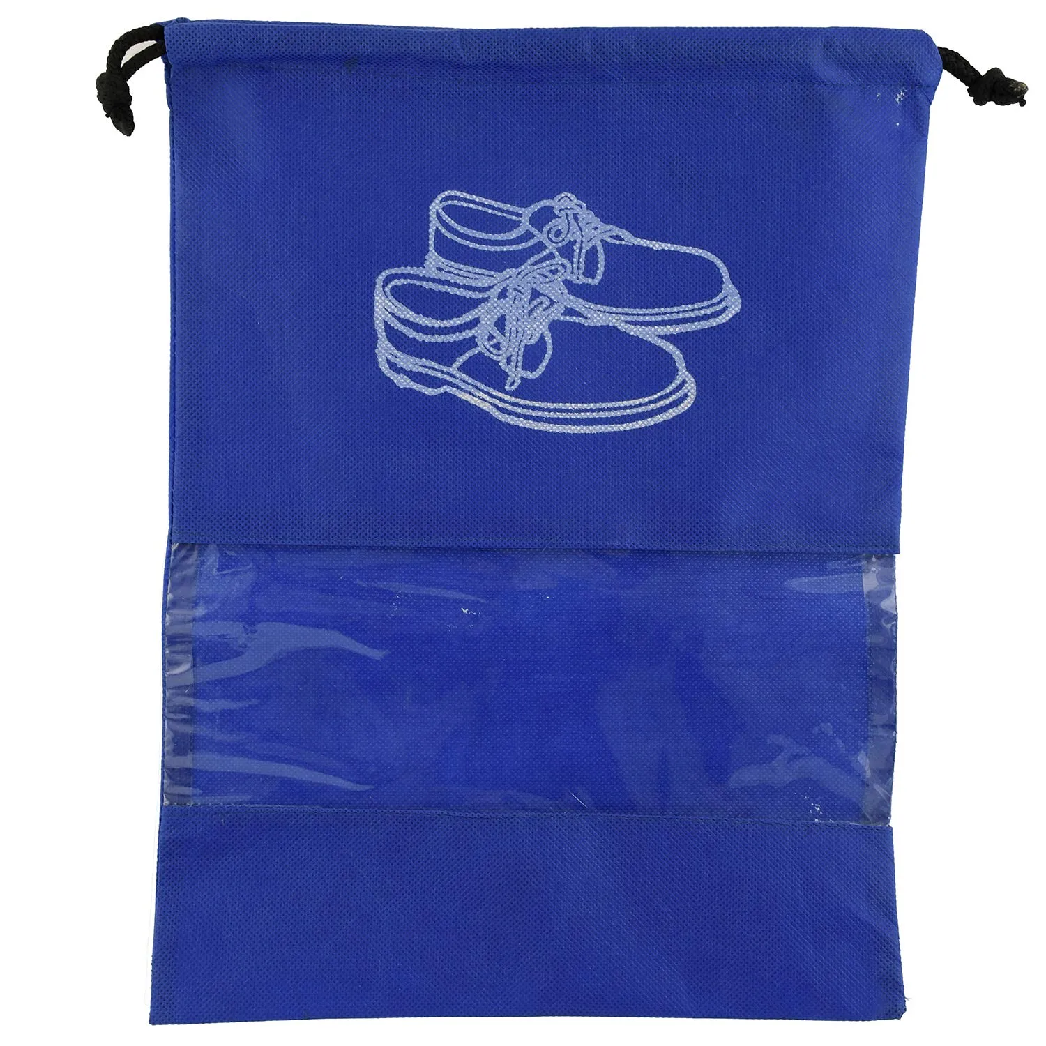 Kuber Industries 24 Piece Non Woven Travel Shoe Cover, String Bag Organizer, Royal Blue -CTMTC39493