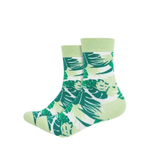 Leaves Printed Quarter Length Socks