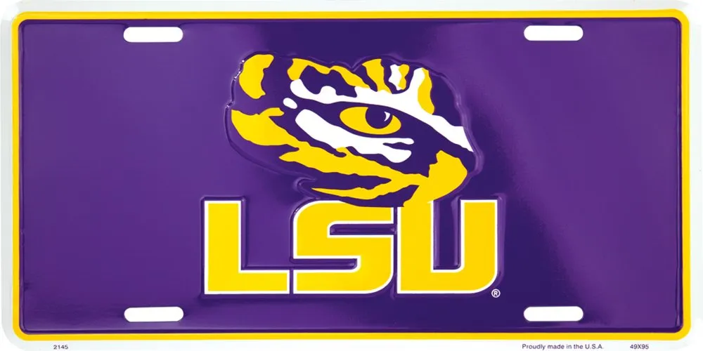 Louisiana State University LSU Tigers Embossed Metal License Plate