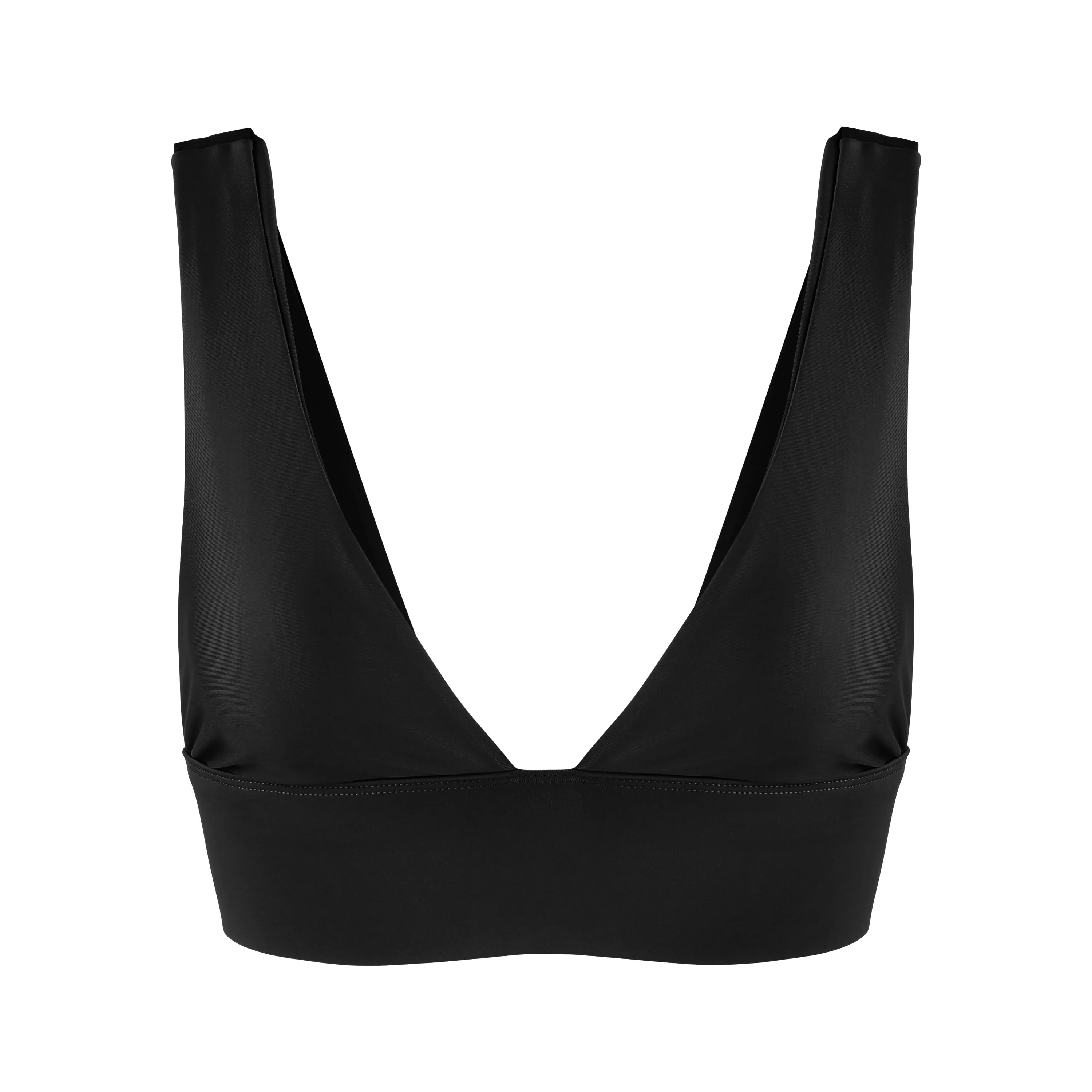 Lykke Deep Plunge Sports Bra | Recycled Nylon | Black