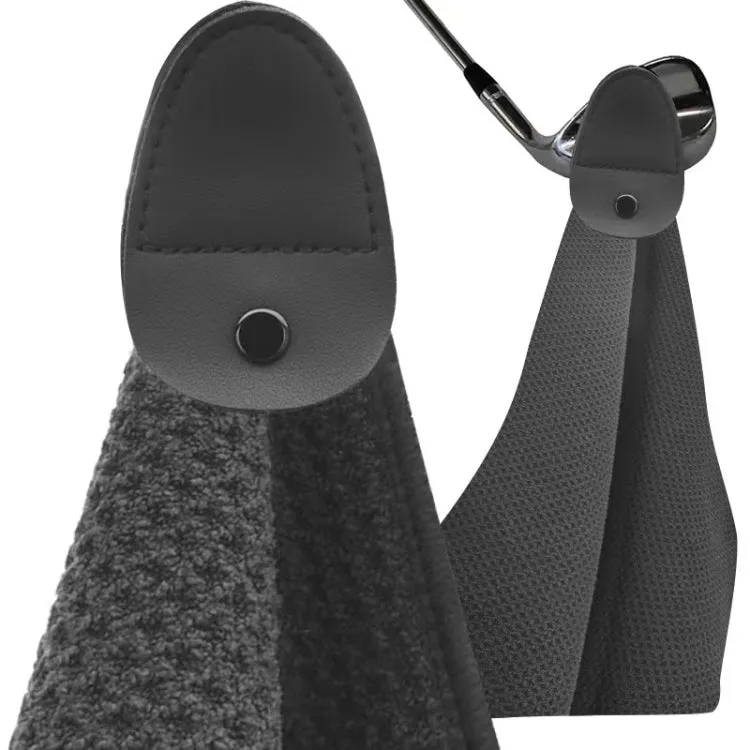 Magnetic Golf Towel Microfiber Waffle Pattern Golf Cleaning Towel(Black)