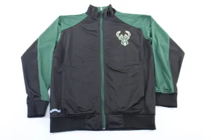 Majestic Milwaukee Bucks Embroidered Black & Green Zip Up Jacket