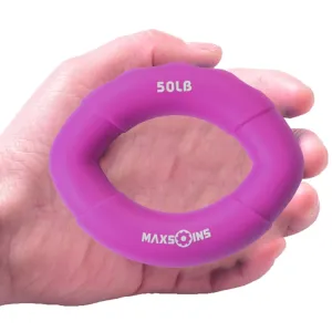 MAXSOINS MXO-009898 Silicone Finger Exercise Grip Device Olive Shape Rehabilitation Finger Pinch Device, Specification: 50LB(Purple)