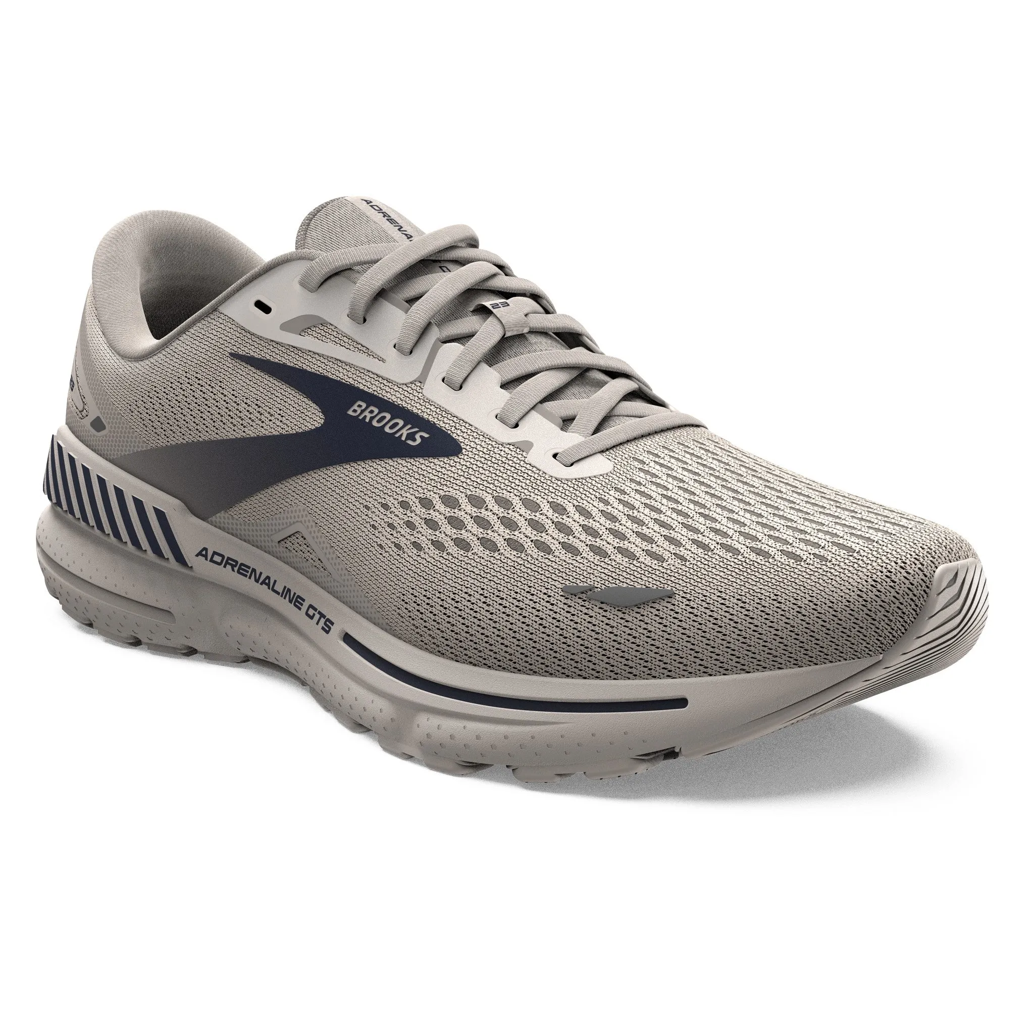 Men's Brooks Adrenaline GTS 23 Running Shoe in Crystal Grey/Surf the Web/Grey