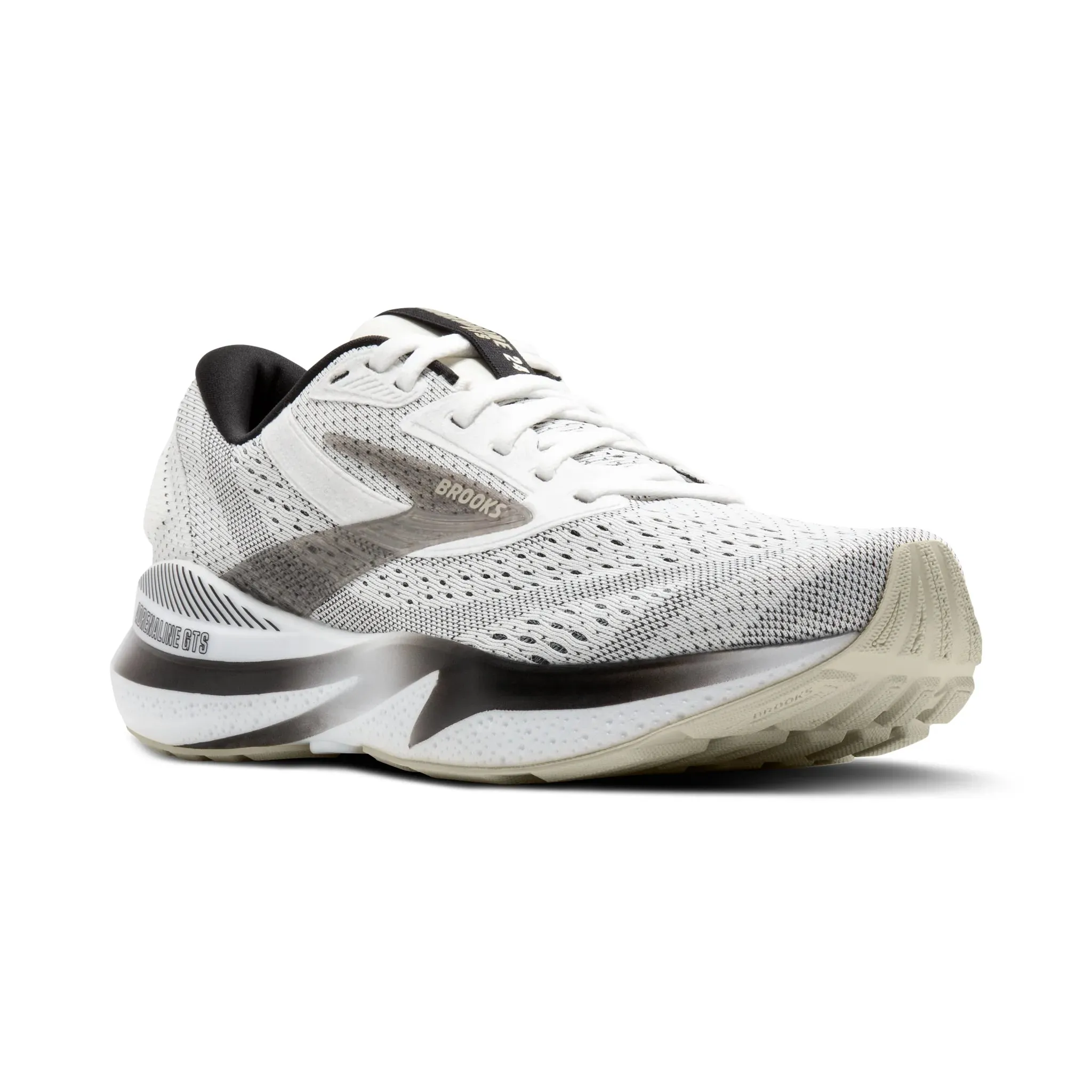 Men's Brooks Running Adrenaline GTS 24 Road Running Shoe in White/Black/Pelican