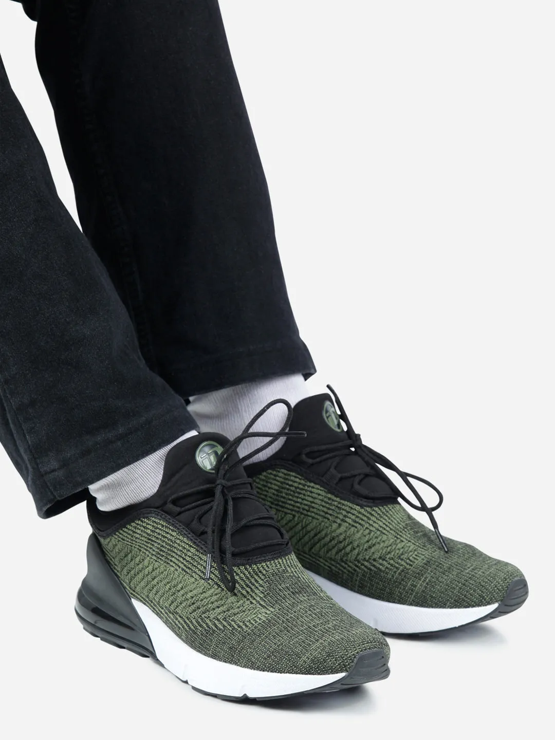 Men's Olive Knitted Sneaker (ID7518)